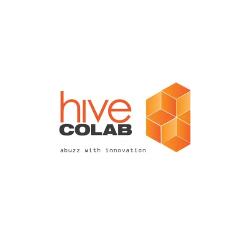 Logo of hive company. Has cubes stacked on top of each other